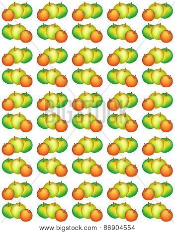 Vector Pattern With Red And Yellow Apples