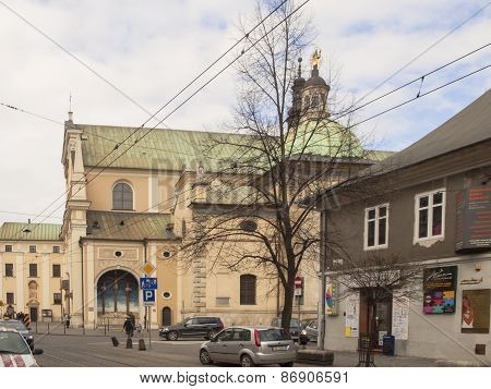 KRAKOW, POLAND - March 29, 2015: The Carmelite Church In Krakow, Poland