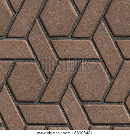 Brown Paving Slabs Built of parallelograms and hexagons.
