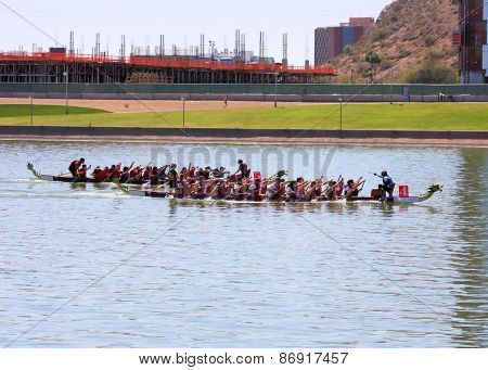 Teams Race To The Finish at The Dragon Boat Festival