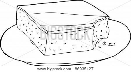 Outlined Cake With Missing Bite