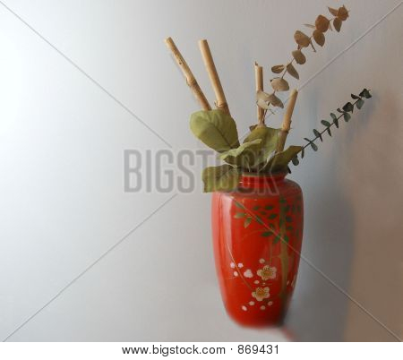 Vase chinois rouge