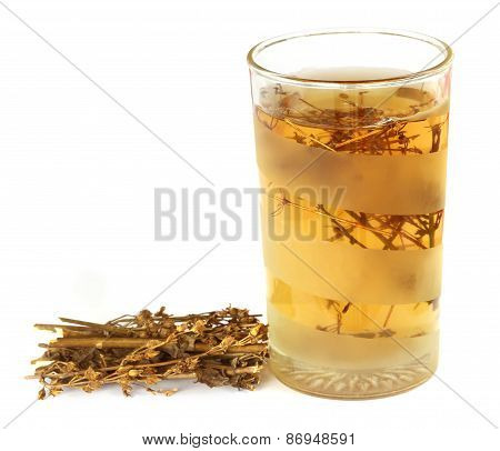 Ayurvedic Medicinal Chirata With Juice In Glass
