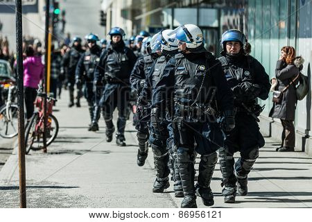 Cops Following Marchers In Case Of Something Goes Wrong