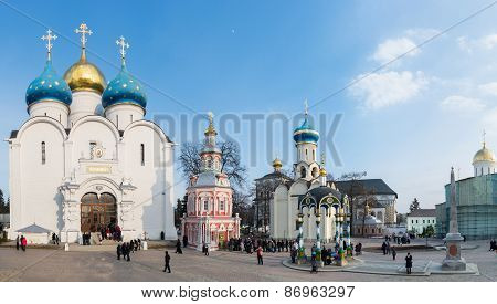 Sergiev Posad, Russia-march, 15, 2012. Monastery In A Sergiev Posad In The Moscow Region. It Was Bui