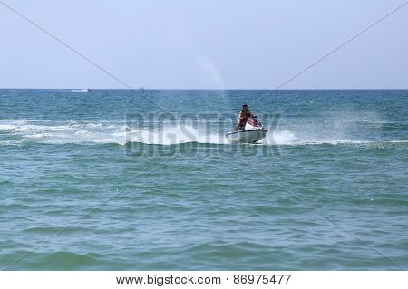 Man Drive On The Jetski