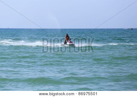 Man Drive On The Jetski