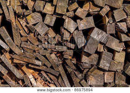 stack of firewood, symbol of fuel, renewable resources, stocks