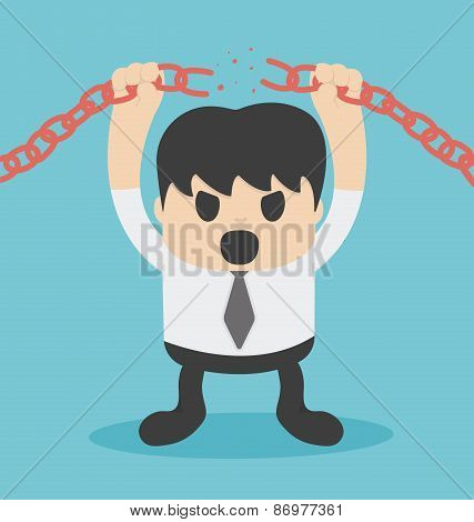 Businessman Breaking Steel