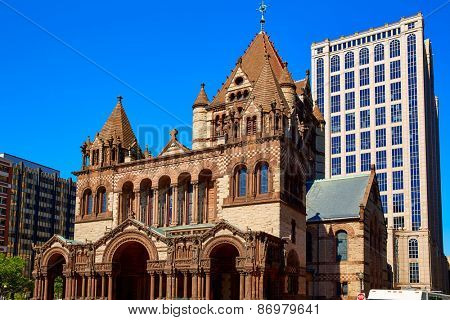 Boston Trinity Church at Copley Square in Massachusetts USA