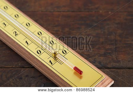 Thermometer On Wood