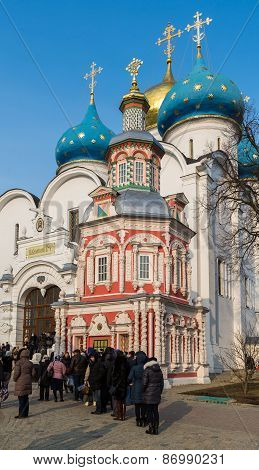 Sergiev Posad, Russia - March 28, 2015. The Great Trinity Monastery In Sergiyev Posad Near Moscow. G