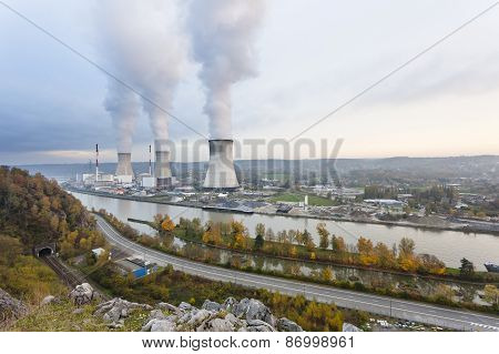 Nuclear Power Station In The Evening