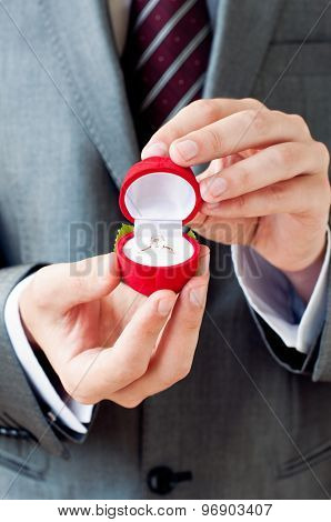 Engagement Ring In Hands