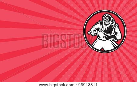 Business Card Sandblaster Sandblasting Circle Retro