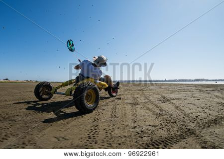 Ralph Irner Riding A Kitebuggy