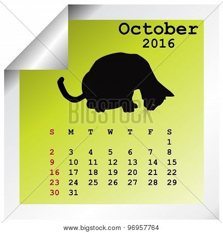 October 2016 Calendar