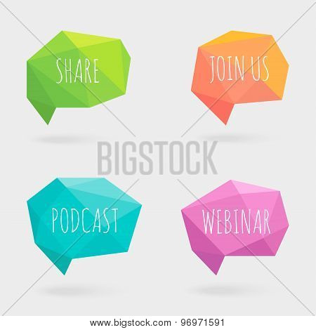 Polygonal Speech Bubbles or Talk Balloons with Shadows