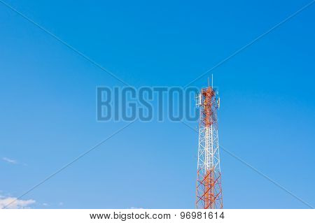 Image Of Tele-radio Tower With Blue Sky