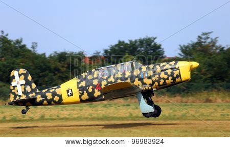 Thiene, Vicenza - Italy. 26Th July, 2015: Military Plane With Camouflage Colors