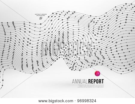 Abstract Background with Dots Array and Lines. Connection Structure. Geometric Modern Technology Concept. Digital Data Visualization. Social Network Graphic Concept
