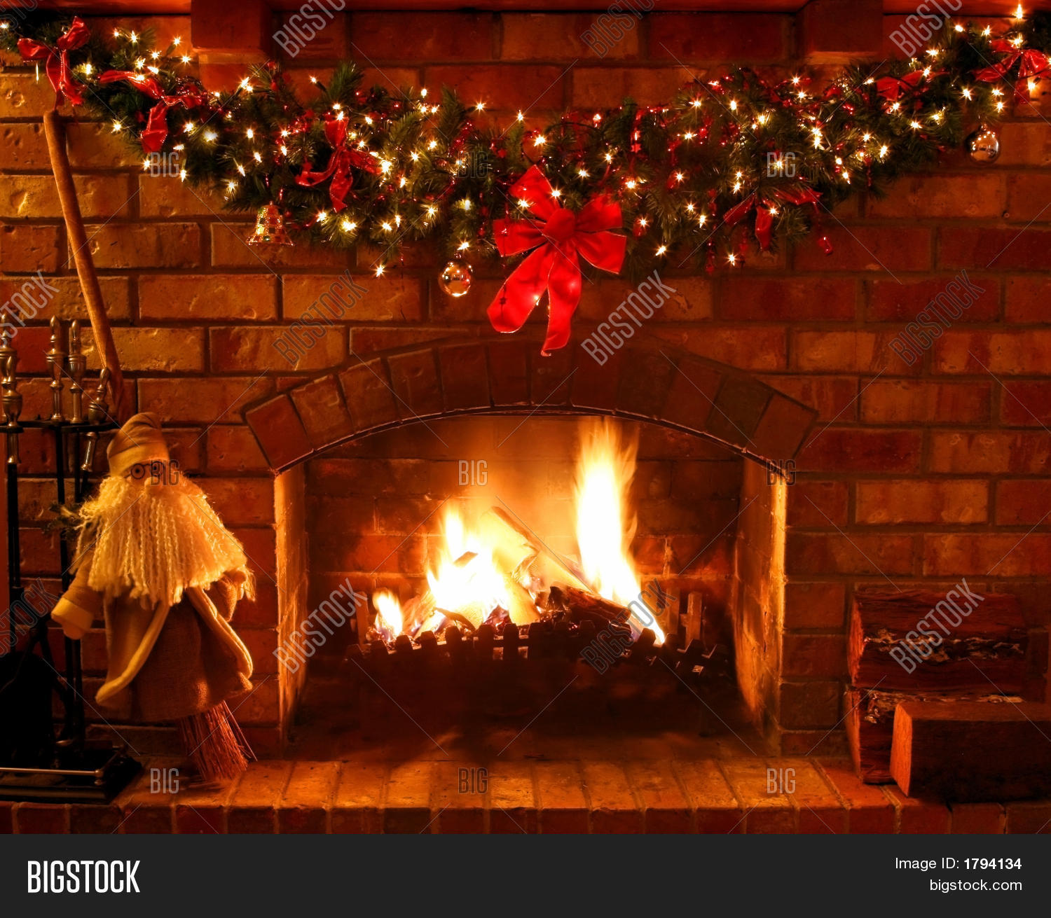 Christmas Fireplace Image &amp; Photo | Bigstock
