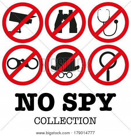 Collection of signs prohibiting surveillance. No supervision, no prosecution, no spyware.