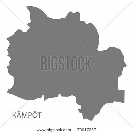 Kampot Cambodia Province Map Grey Illustration Silhouette