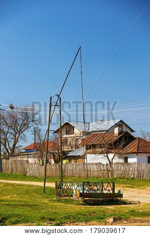 an old fountain watershed in a village