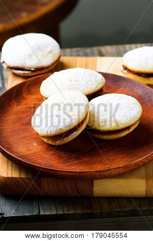 alfajores cookies.style rustic . . selective focus