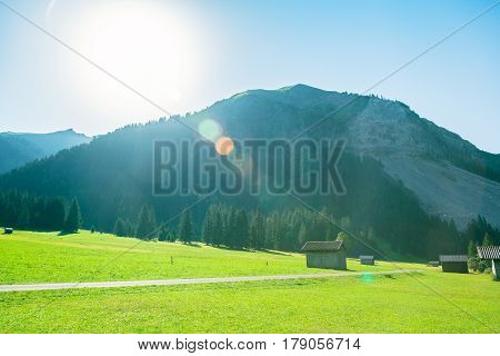alpine landscape near the vilsalpsee in austria