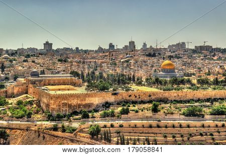 View of the Temple Mount in Jerusalem - Israel