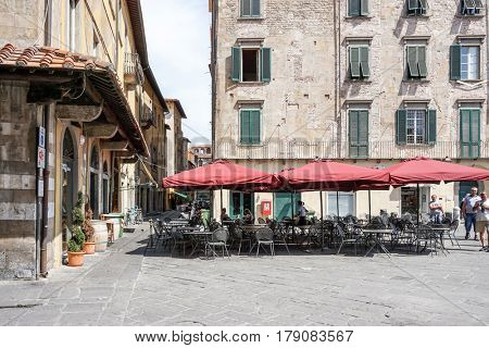 FLORENCE, ITALY - July 25, 2016. Street view of Old Town Florence Tuscany, Italy. is the capital city of the Italian region of Tuscany, with approximately 382,000 inhabitants