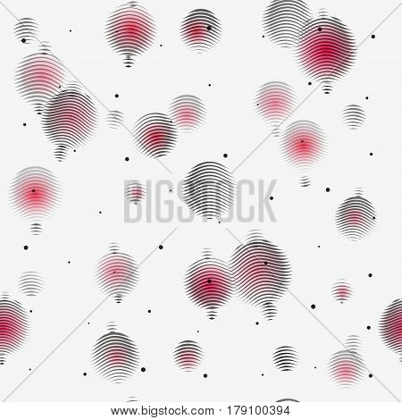 Vector abstract seamless pattern with paper lanterns in engraving style. Repeating texture on white background. For textile, scrapbooking.
