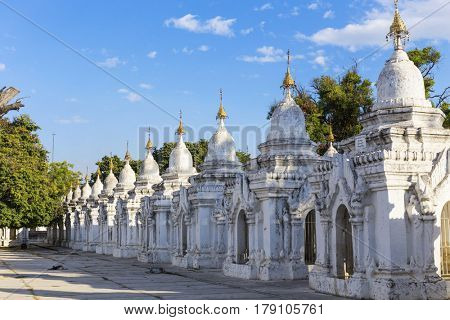 Kuthodaw Paya , famous mandalay pagoda in myanmar ( Burma )