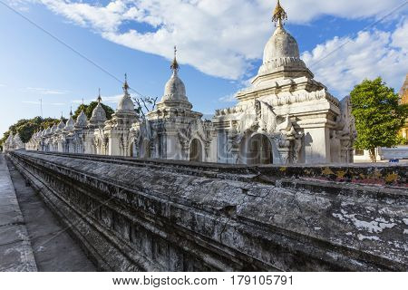 Kuthodaw Paya , famous mandalay pagoda in myanmar ( Burma )