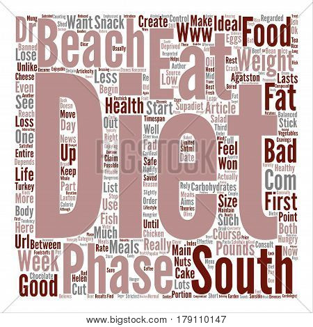 The South Beach Diet text background word cloud concept