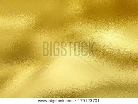 Shining gold foil. Yellow metallik texture background. Metallized paper