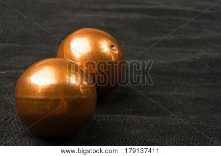 Pair Of Copper Chinese Balls Baoding