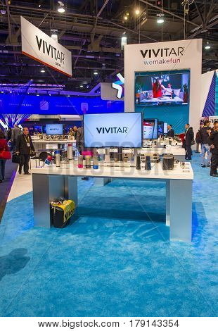 LAS VEGAS - JAN 08 : The Vivitar booth at the CES show held in Las Vegas on January 08 2017 CES is the world's leading consumer-electronics show.