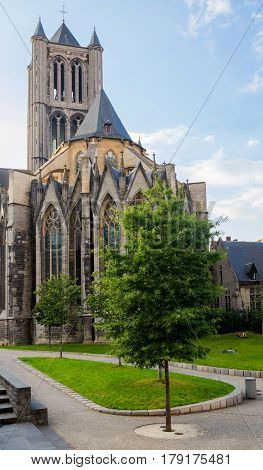 St. Nicholas Church is one of the oldest and most prominent landmarks in Ghent Belgium.