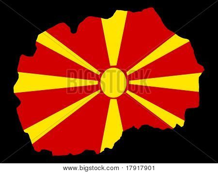 mappa di Macedonia e macedone bandiera illustrazione