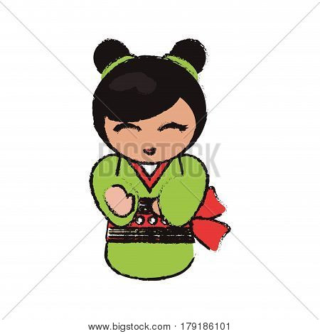 kokeshi doll handmade decoration image vector illustration eps 10