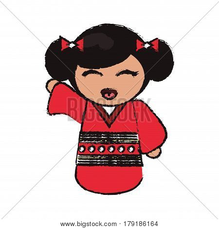 kokeshi doll handmade decoration image vector illustration eps 10