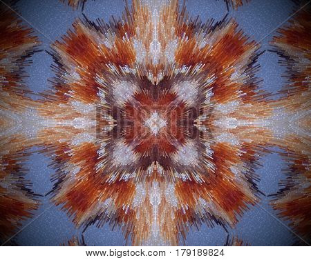 Abstract Extruded Mandala 3D Illustration 4 Sided Star