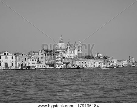 Giudecca Canal In Venice In Black And White