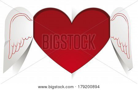 Winged Heart carved in a piece of paper