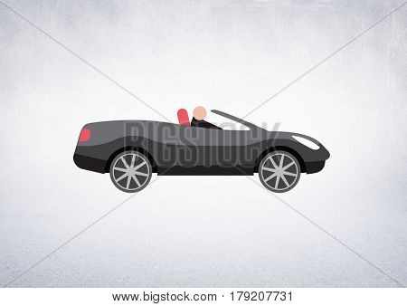 Digital composite of car illustration against white background