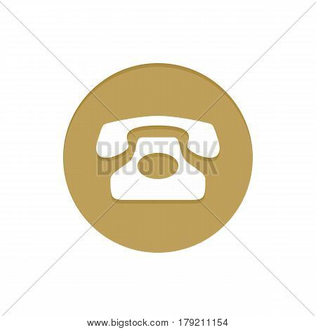 Gold Vector Icon Telephone. Golden web icons collection item. Icon symbo vector illustration