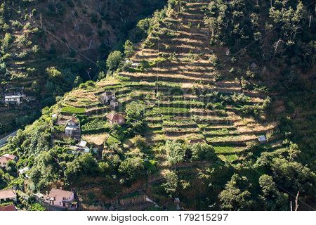 View to the south from the pass Boca da Encumeada in Madeira